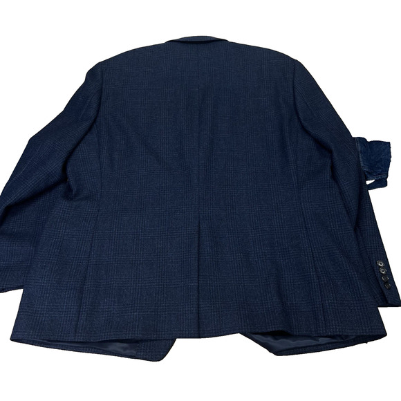 Lauren Ralph Lauren Windowpane Plaid Wool Sport Coat Blazer Men’s 50L Blue - Picture 3 of 16